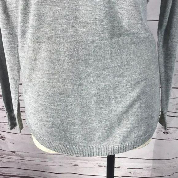 Apt.9 Heather Grey Light Stripe Turtleneck Sweater Size Small - Picture 6 of 8